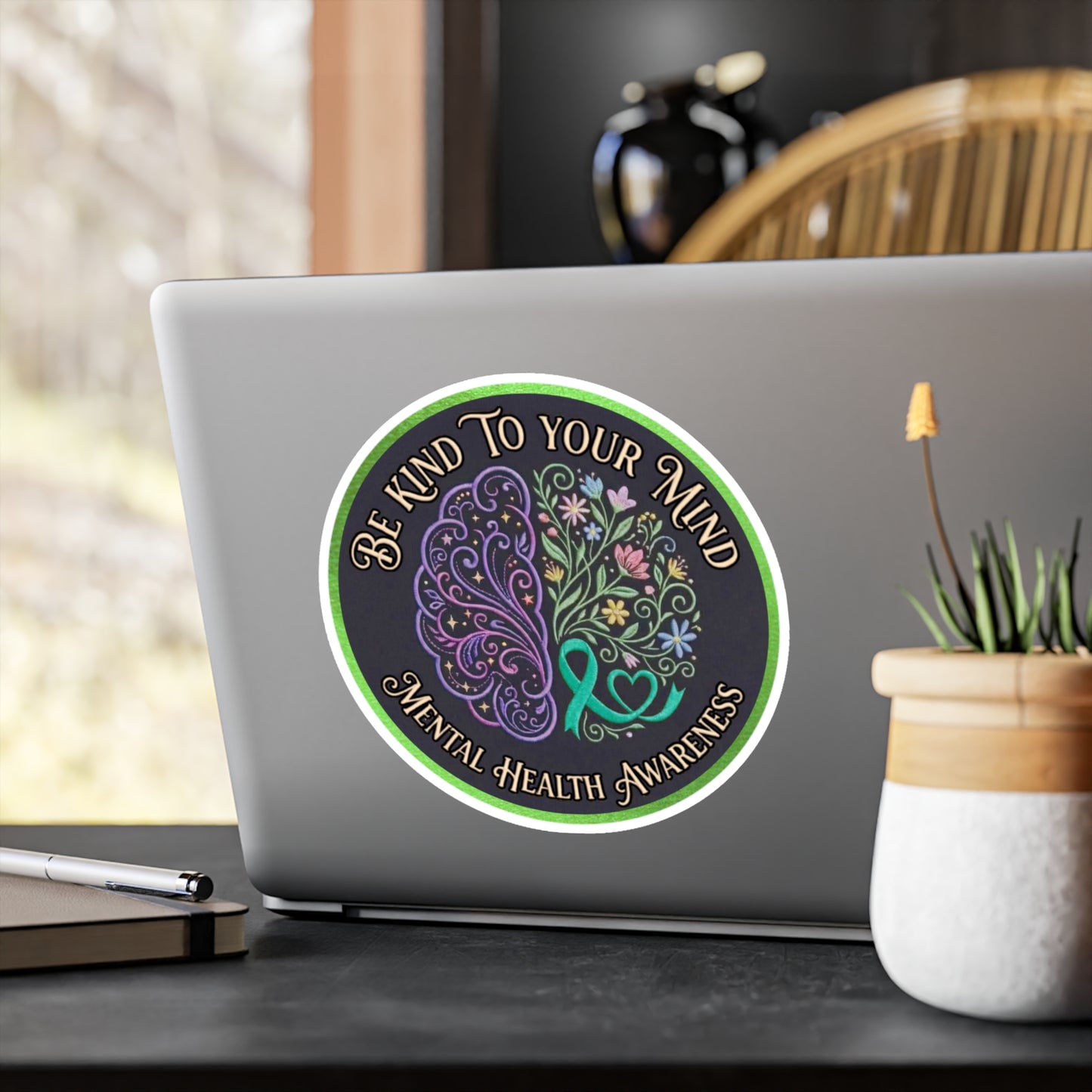 All-Weather Vinyl Decal: Mental Health Awareness "Be Kind to Your Mind"