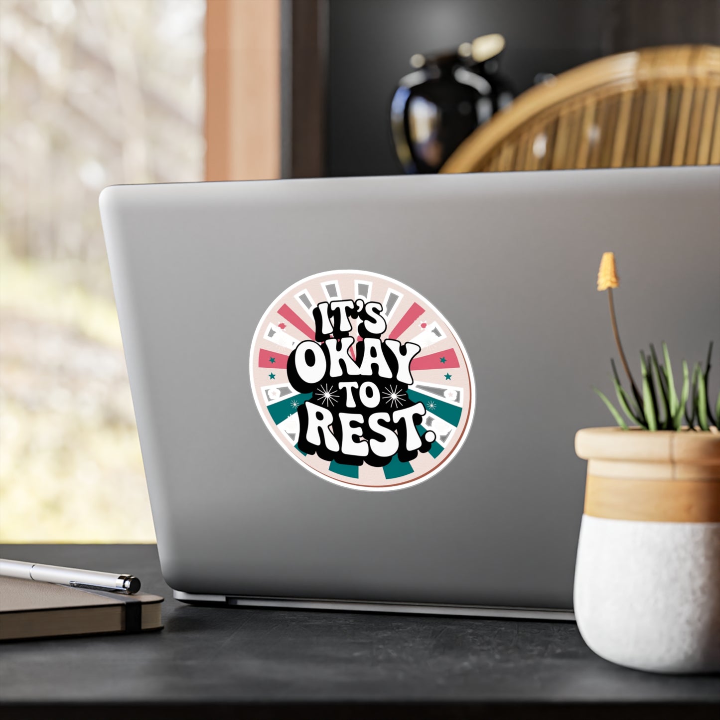 All-Weather Vinyl Decal: “It’s Okay to Rest” Retro Motivational