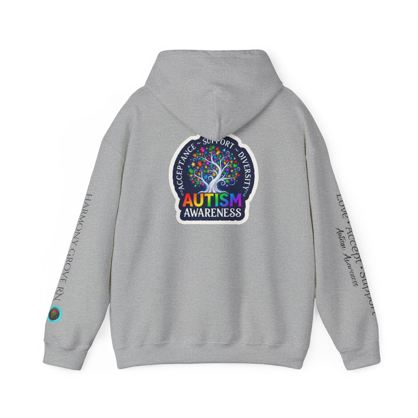 Pullover Hoodie: "Autism Awareness" Colorful Tree Compassion Design