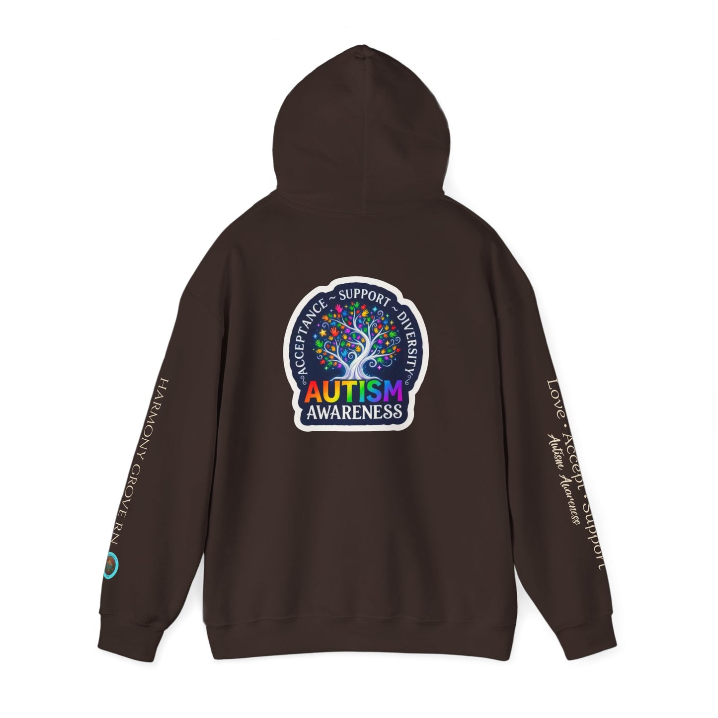 Pullover Hoodie: "Autism Awareness" Colorful Tree Compassion Design