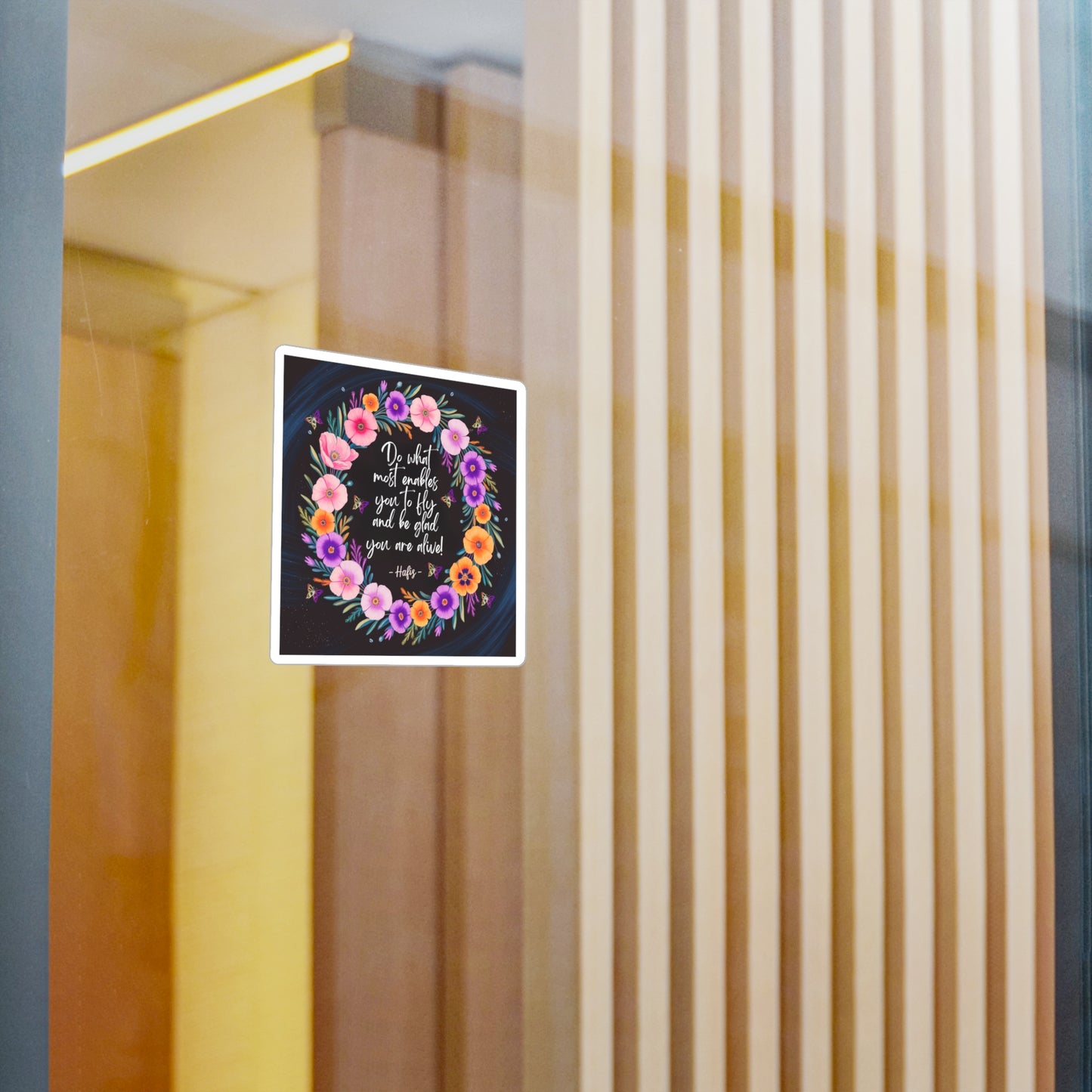 All-Weather Vinyl Decal: Floral Inspirational “Do What Most Enables You To Fly”