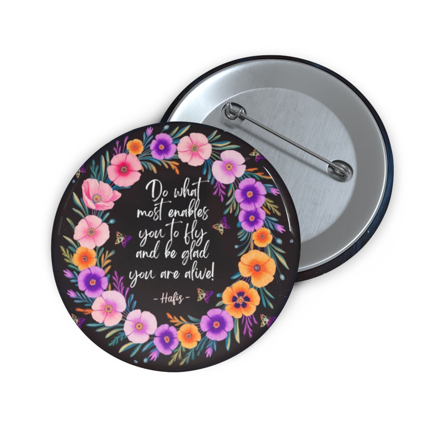 Inspirational Button Pins - Fly High Design