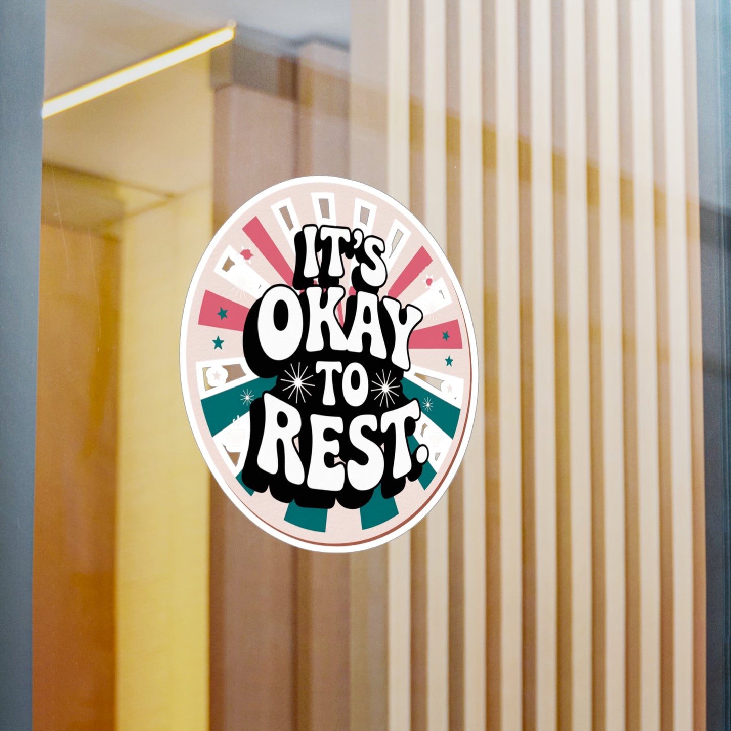All-Weather Vinyl Decal: “It’s Okay to Rest” Retro Motivational