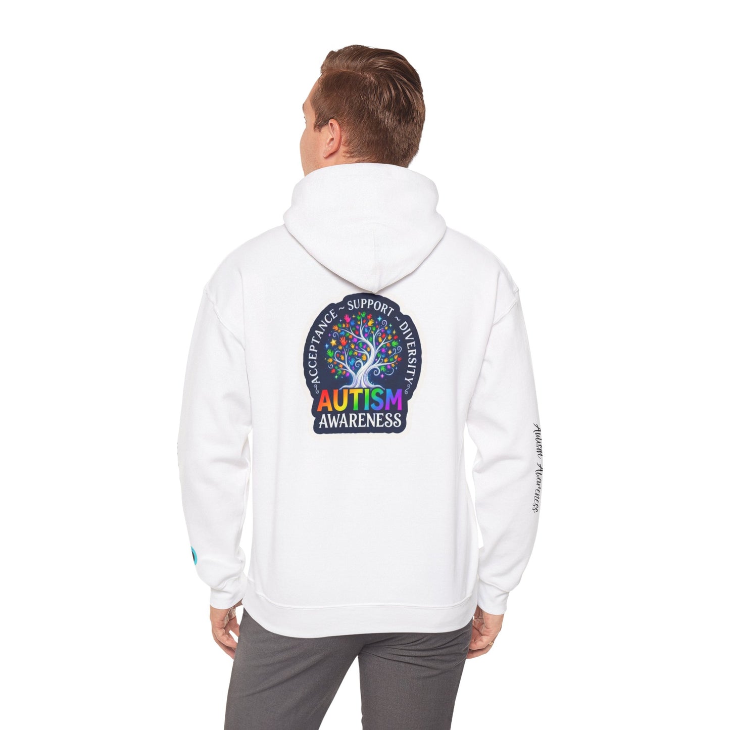 Pullover Hoodie: "Autism Awareness" Colorful Tree Compassion Design