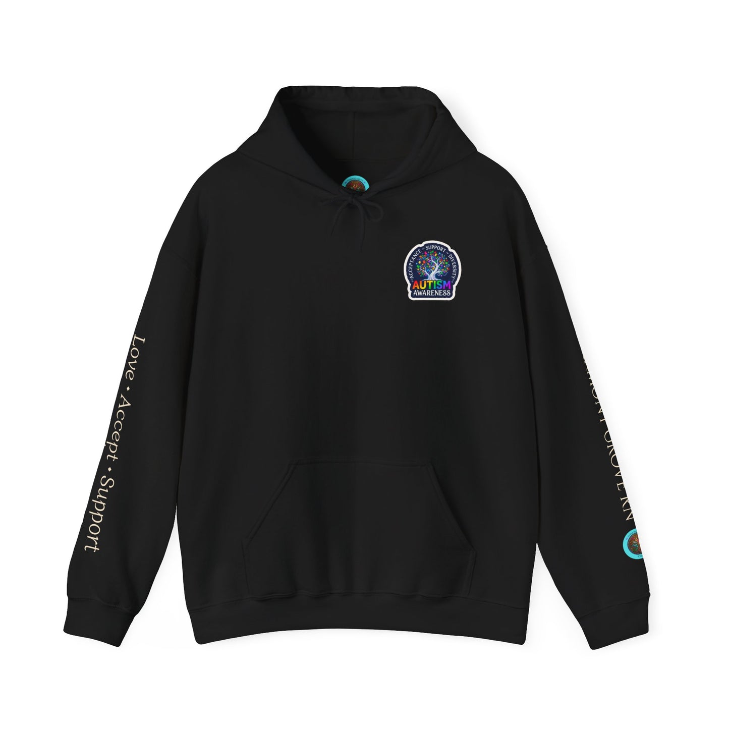 Pullover Hoodie: "Autism Awareness" Colorful Tree Compassion Design