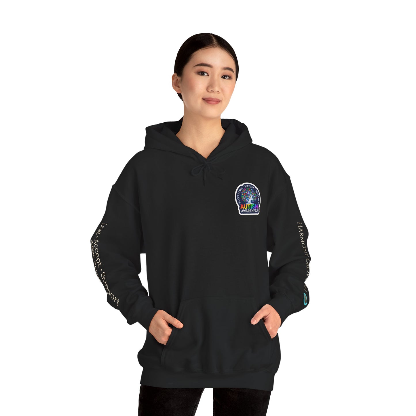 Pullover Hoodie: "Autism Awareness" Colorful Tree Compassion Design