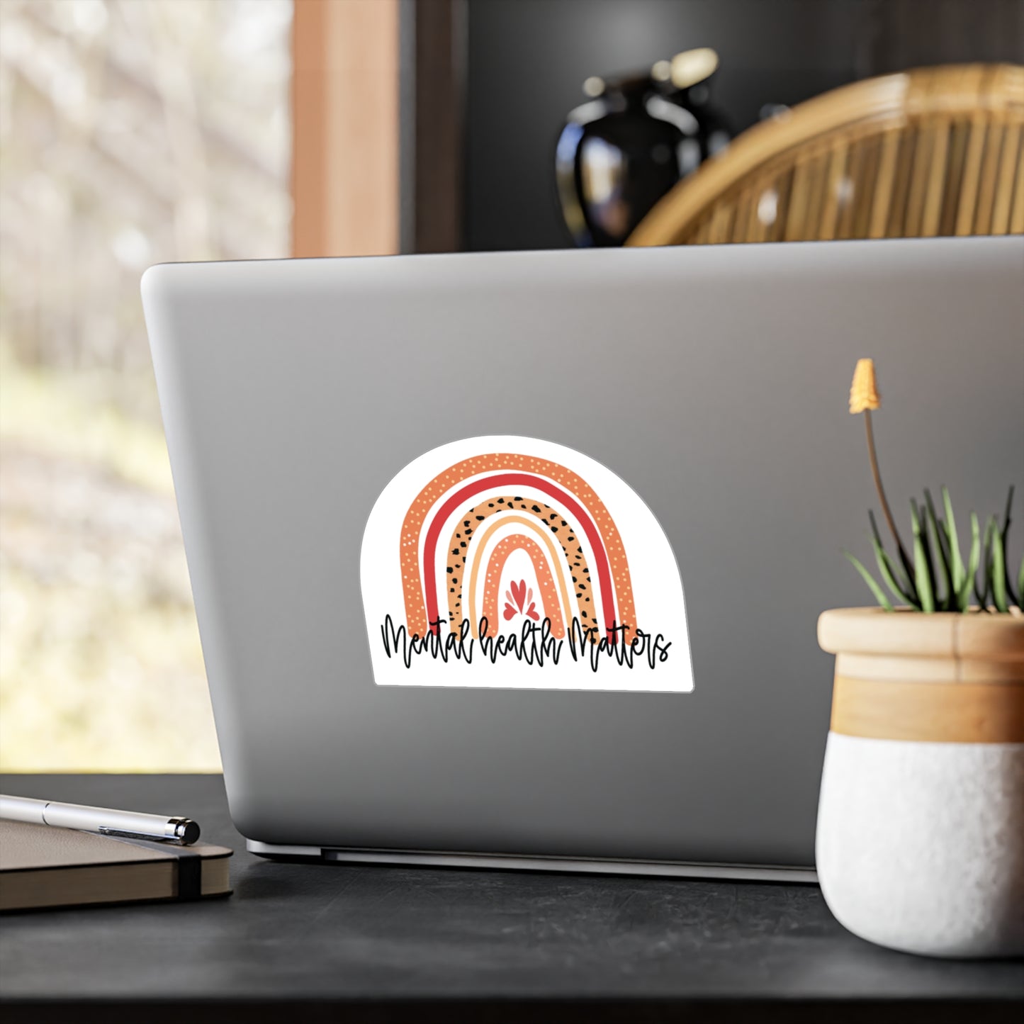 All-Weather Vinyl Decal: Blush Mental Health Matters Rainbow