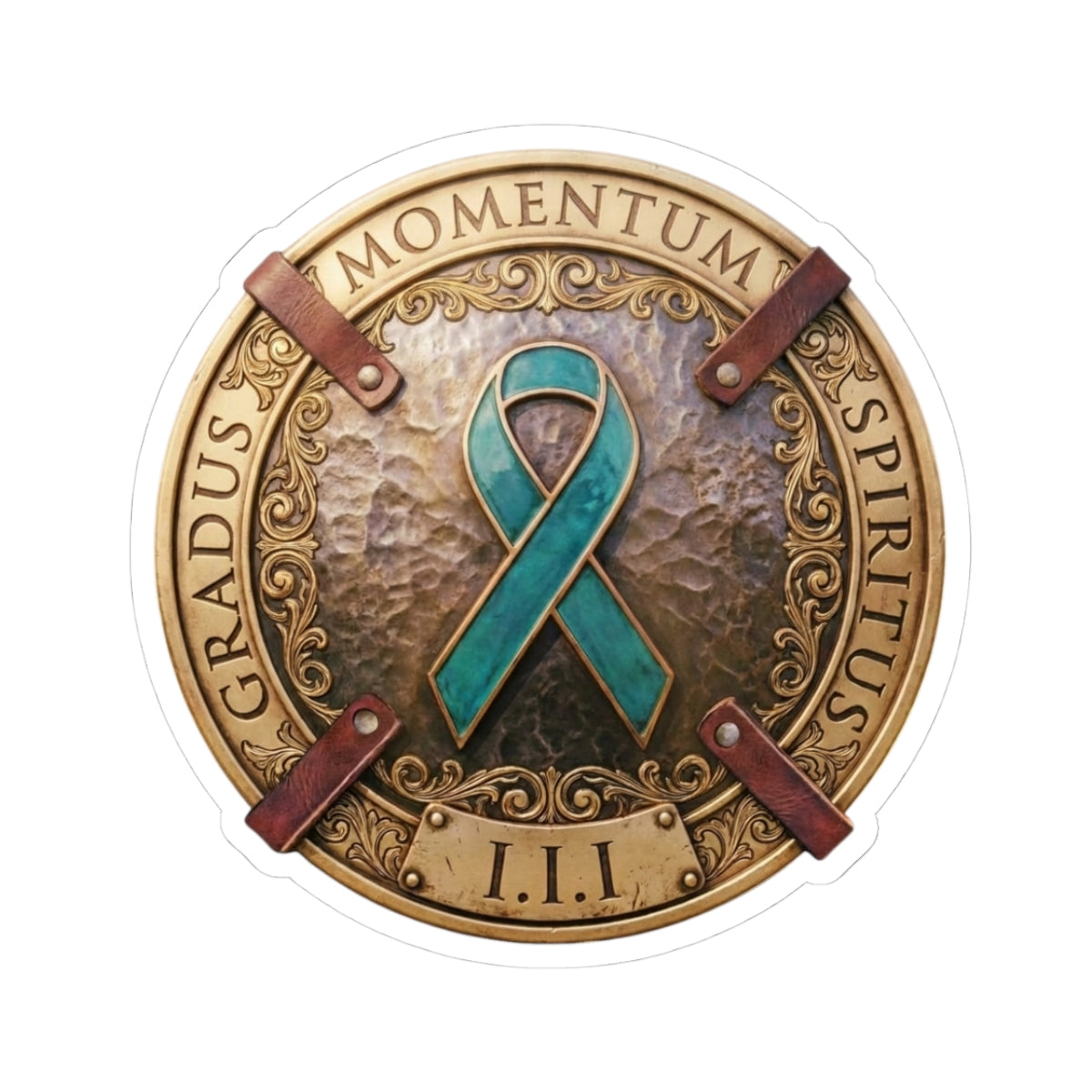 Kiss-Cut Sticker: "1 Momentum, 1 Spiritus, 1 Gradus" PTSD Awareness