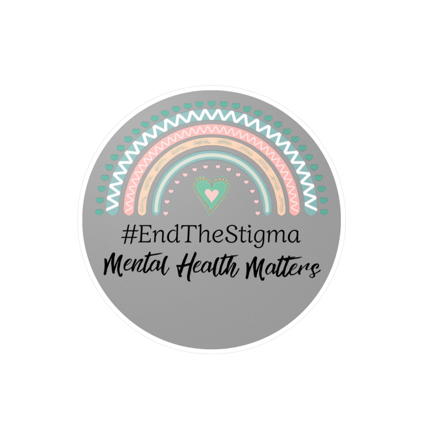 All-Weather Vinyl Decal: #EndTheStigma Slate Rainbow