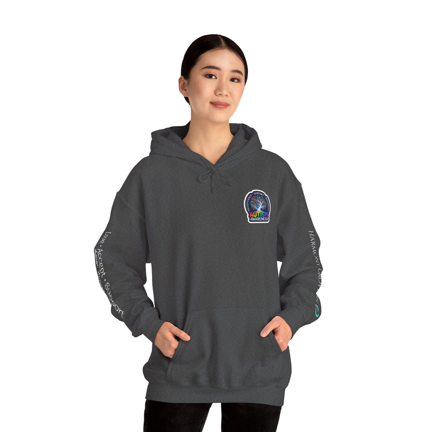 Pullover Hoodie: "Autism Awareness" Colorful Tree Compassion Design