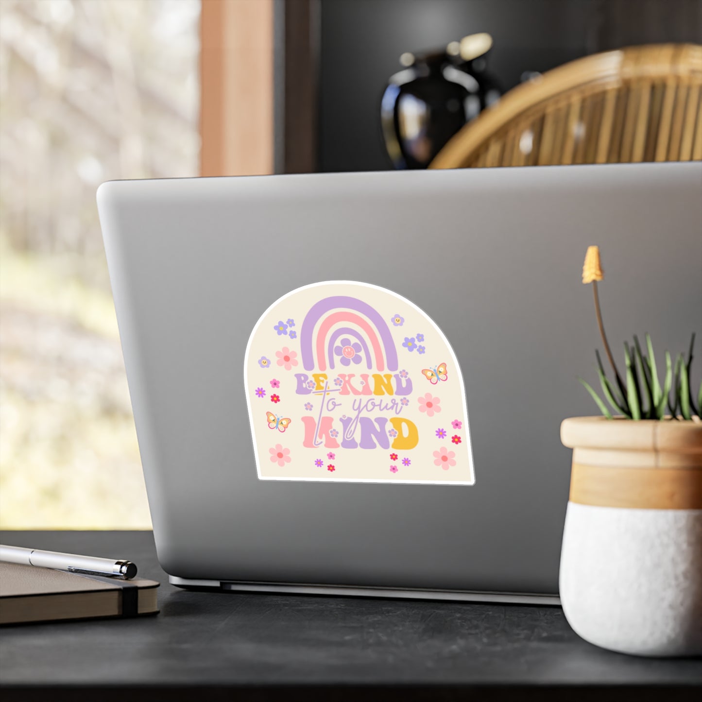 All-Weather Vinyl Decal: Be Kind To Your Mind Rainbow