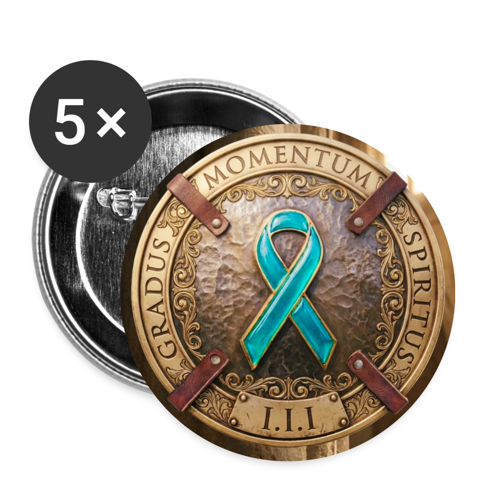 PTSD Awareness Button Pin: One Breath, One Moment, One Step - white