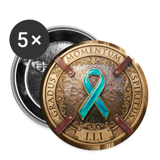 PTSD Awareness Button Pin: One Breath, One Moment, One Step - white