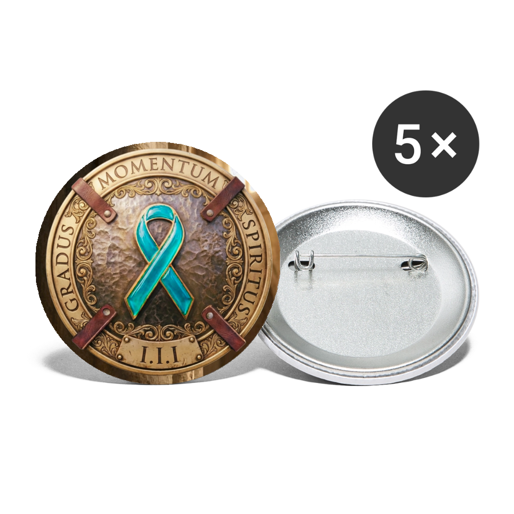 PTSD Awareness Button Pin: One Breath, One Moment, One Step - white