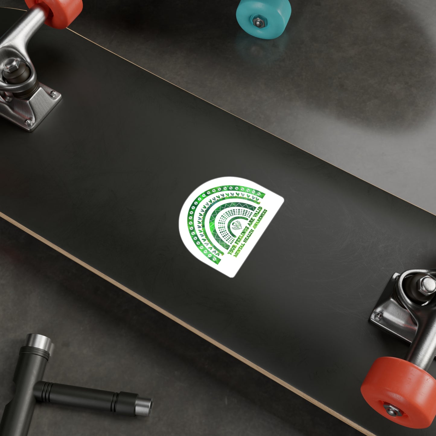 All-Weather Vinyl Decal: "Your Feelings Are Valid" Green Rainbow