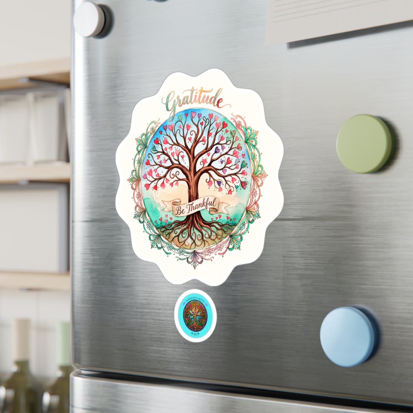 All-Weather Vinyl Decal: "Be Thankful" Inspirational Tree