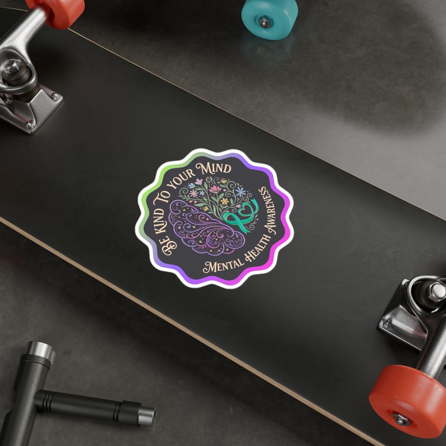 All-Weather Vinyl Decal Mental Health Awareness: "Be Kind to Your Mind"