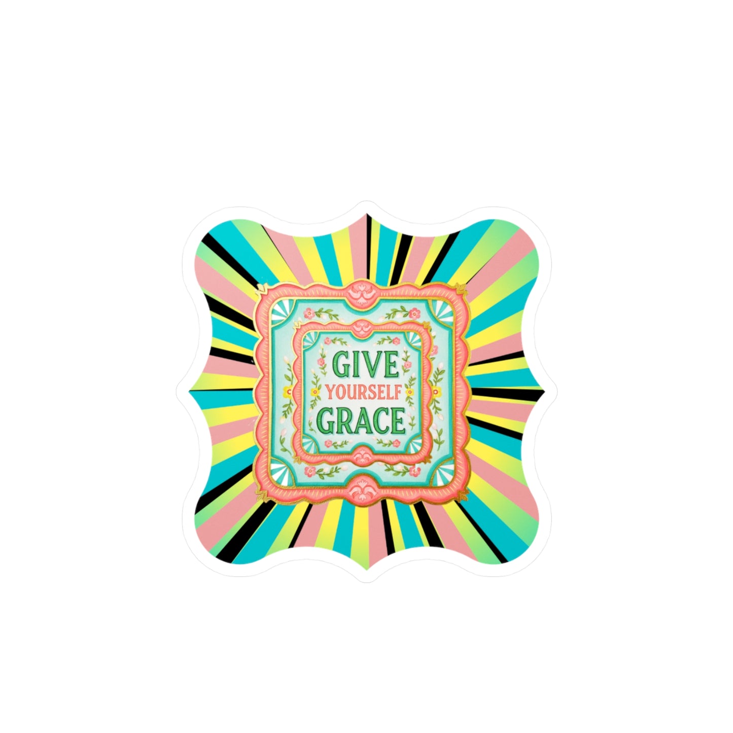 All-Weather Vinyl Decal: "Give Yourself Grace"