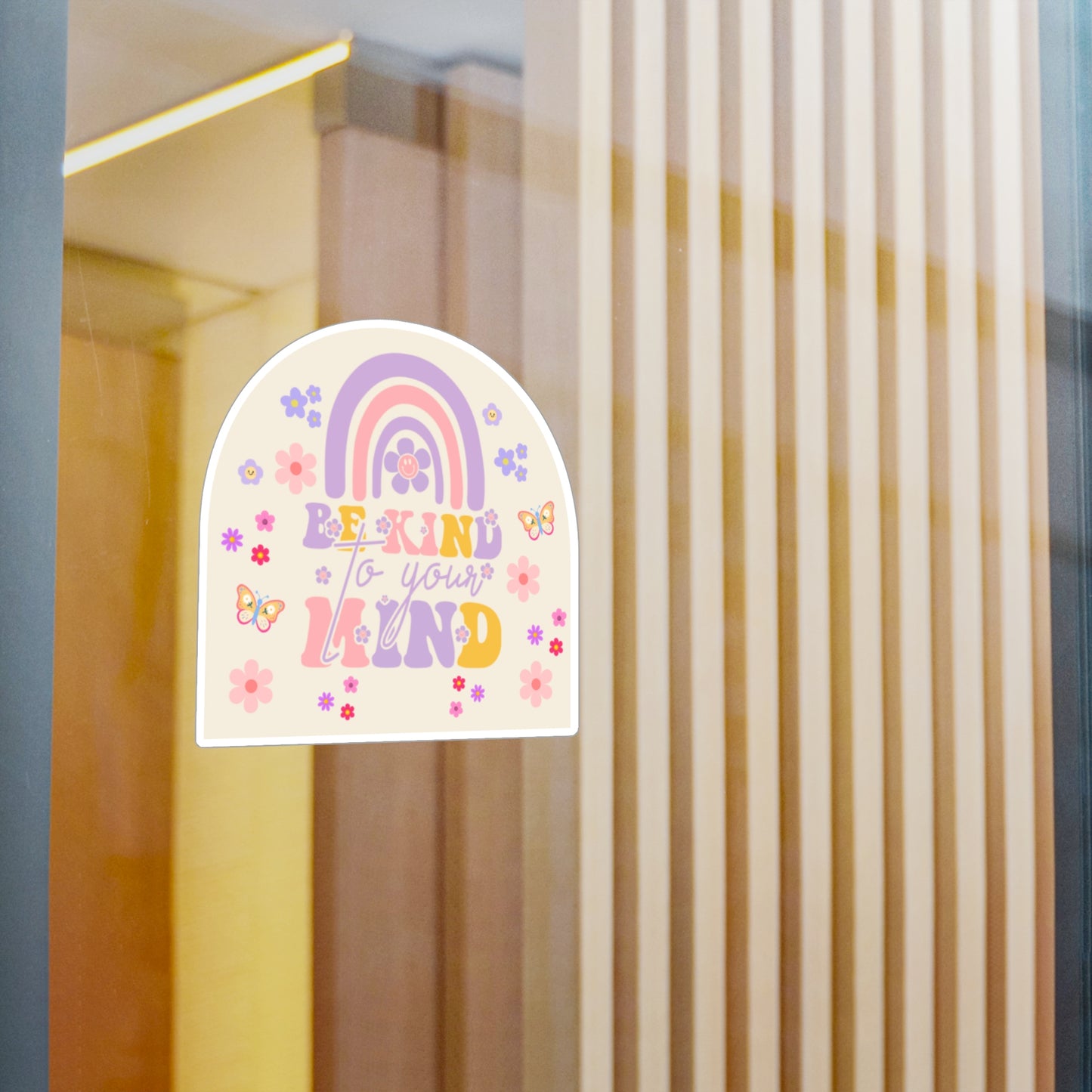 All-Weather Vinyl Decal: Be Kind To Your Mind Rainbow