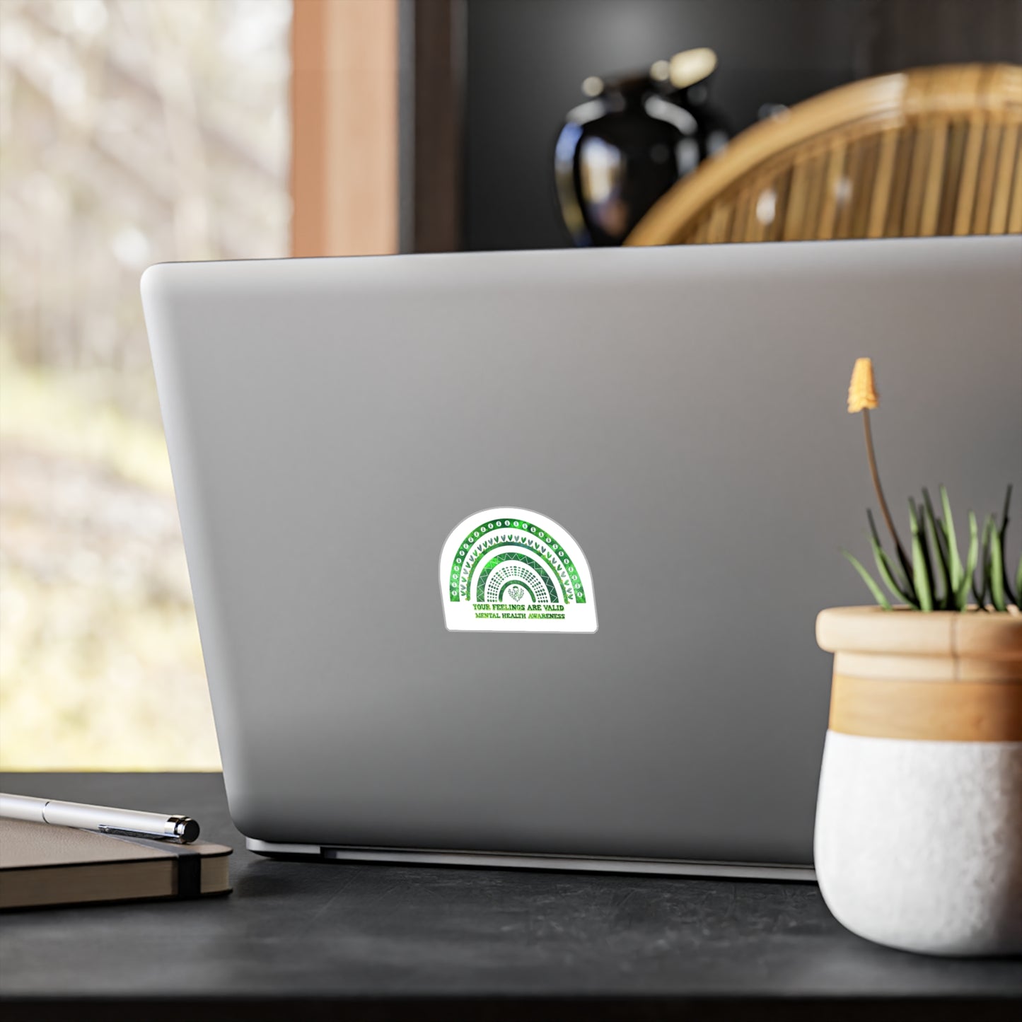 All-Weather Vinyl Decal: "Your Feelings Are Valid" Green Rainbow