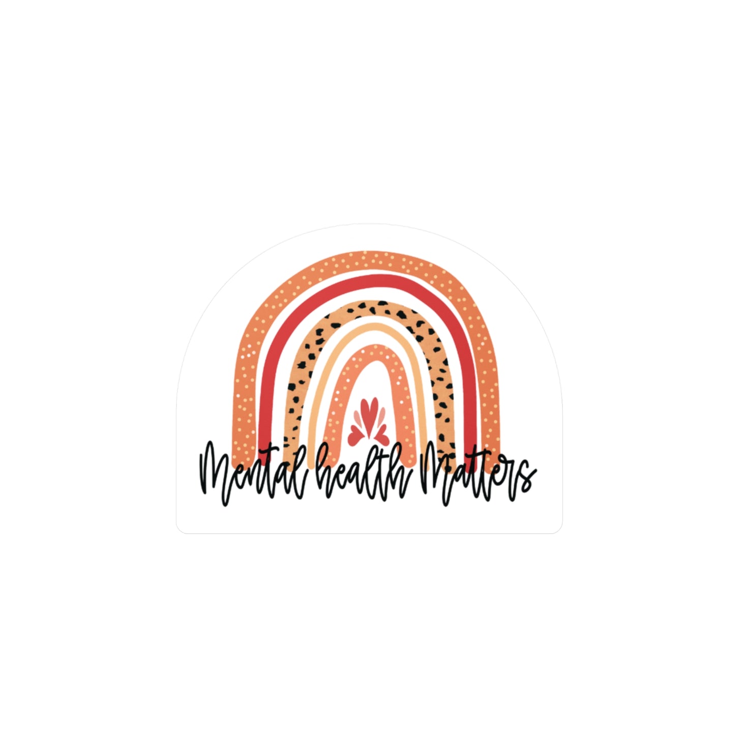 All-Weather Vinyl Decal: Blush Mental Health Matters Rainbow