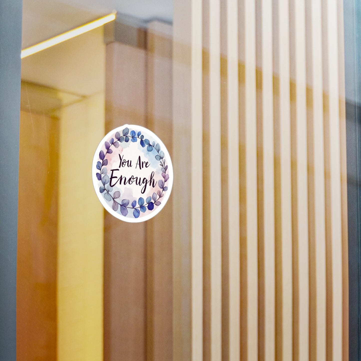 All-Weather Vinyl Decal: "You Are Enough" Watercolor Wreath