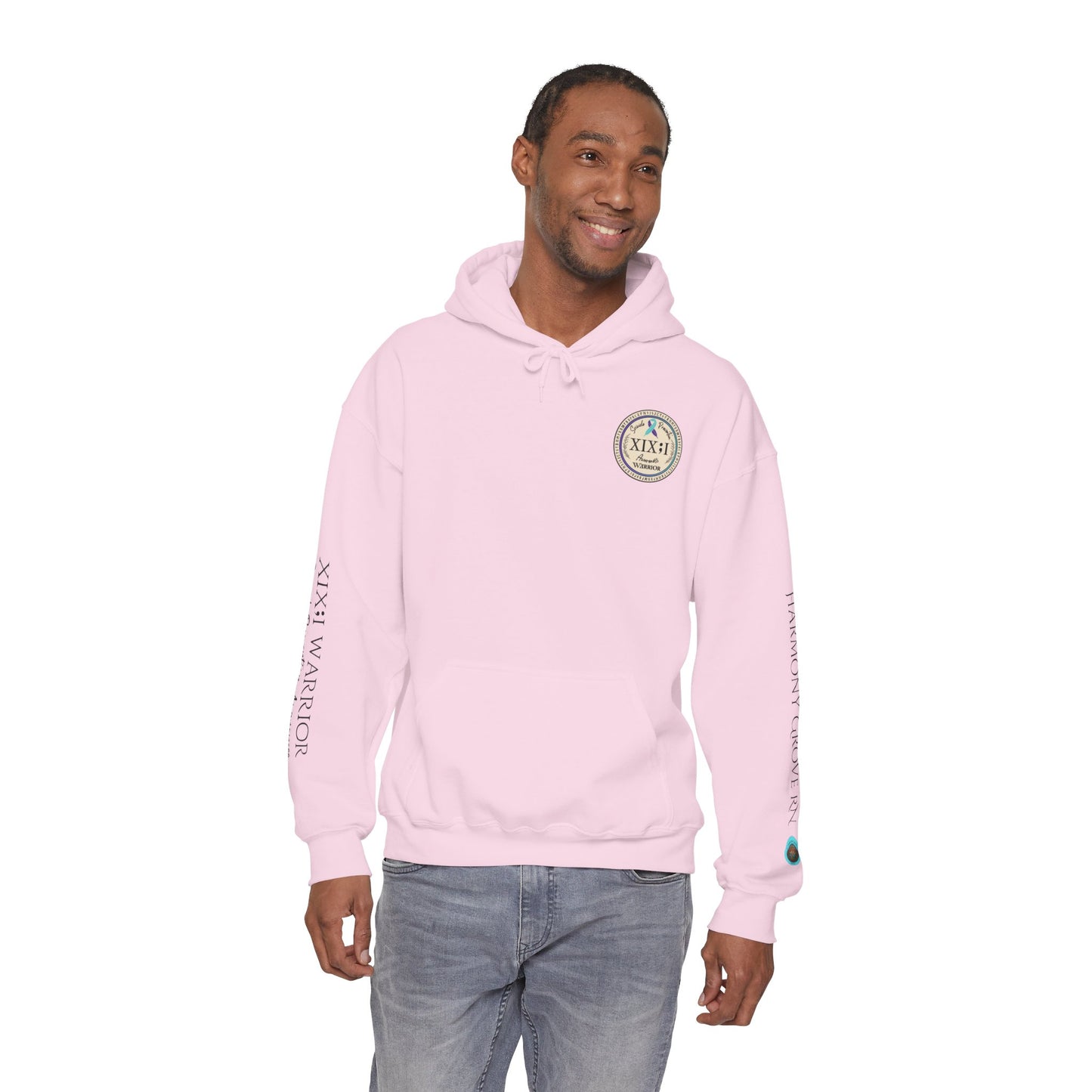 Pullover Hoodie: Suicide Awareness Warrior (XIX;I) Teal & Purple Support Ribbon