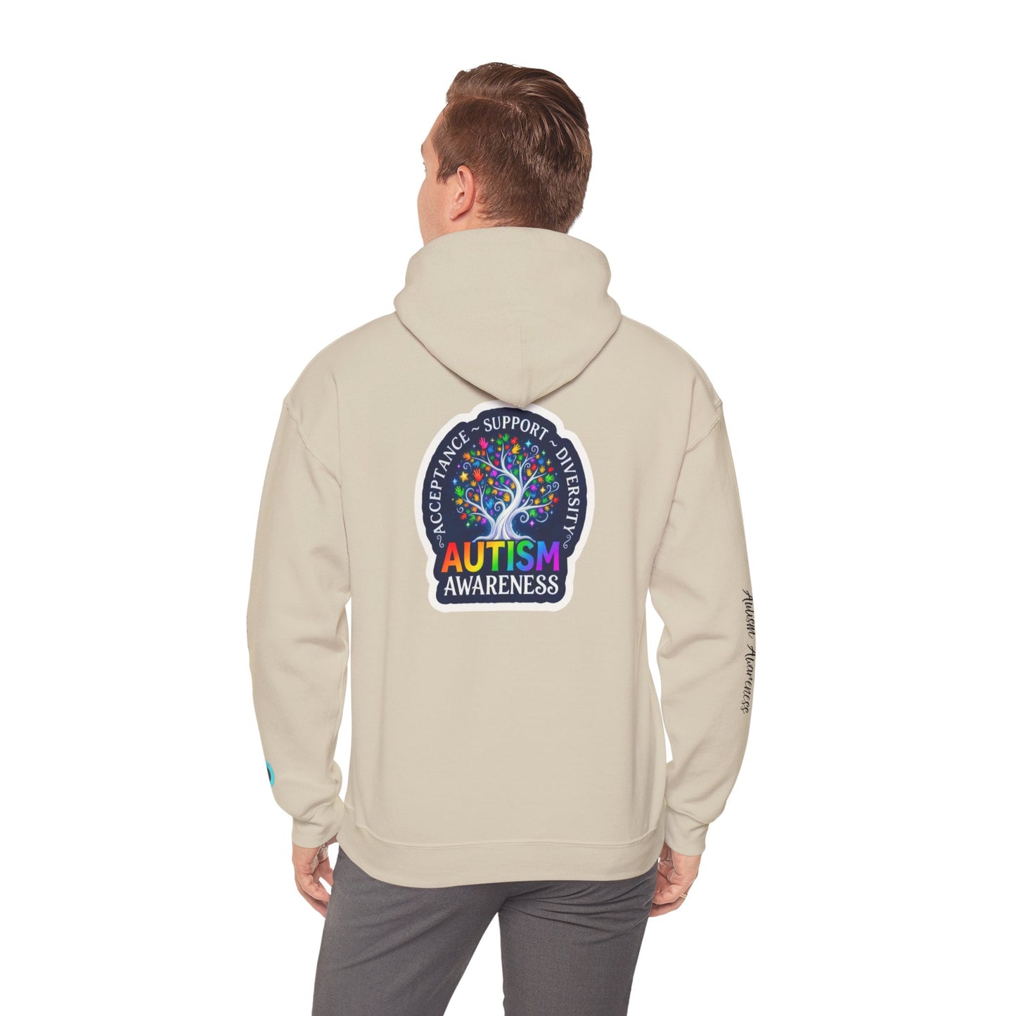 Pullover Hoodie: "Autism Awareness" Colorful Tree Compassion Design