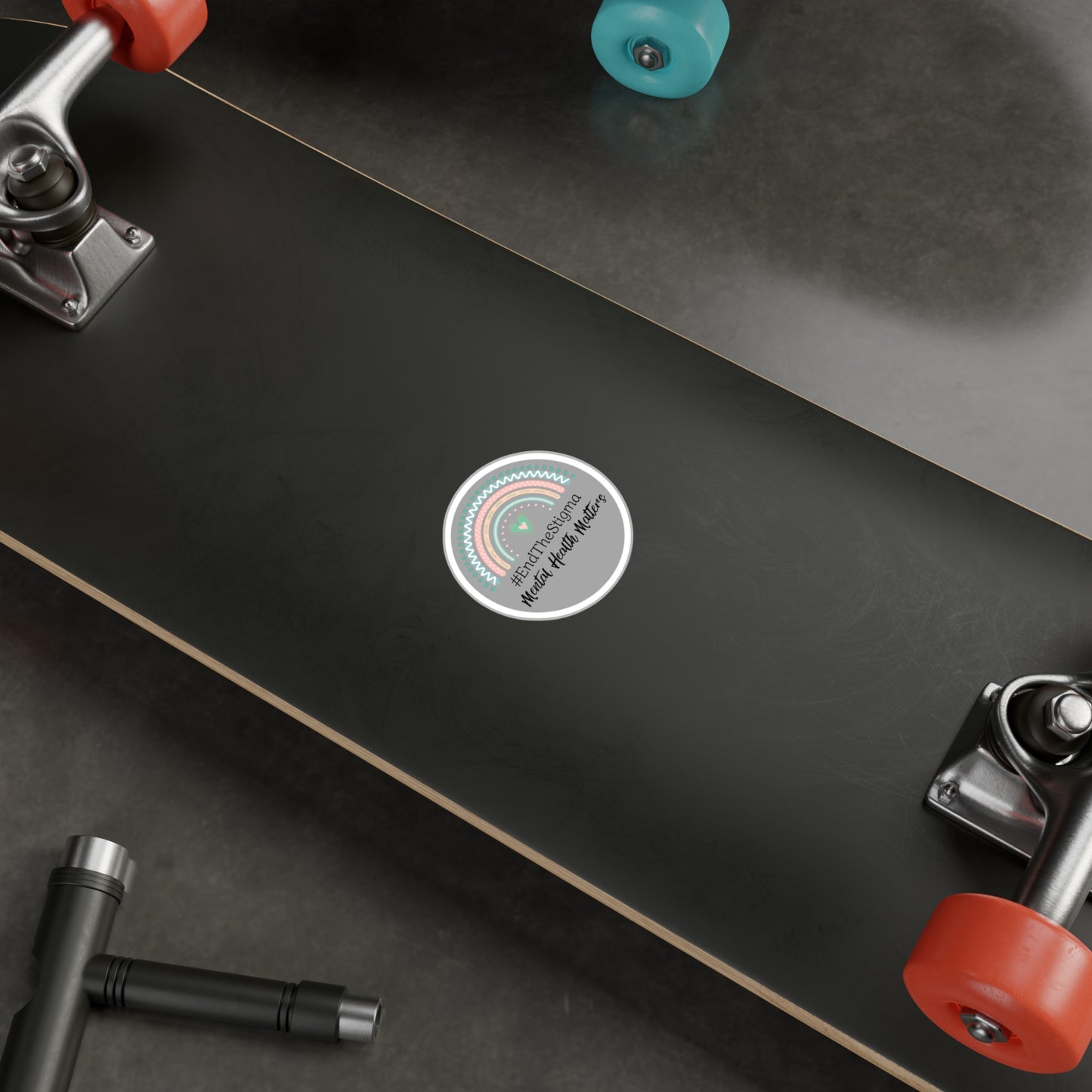 All-Weather Vinyl Decal: #EndTheStigma Slate Rainbow