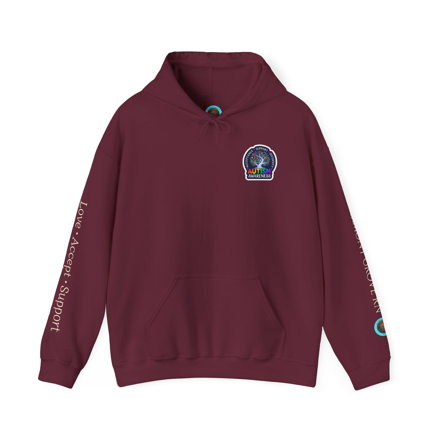Pullover Hoodie: "Autism Awareness" Colorful Tree Compassion Design
