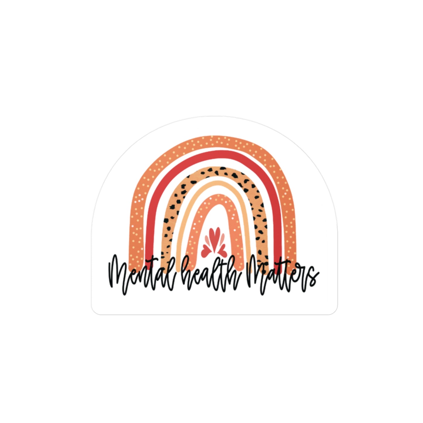 All-Weather Vinyl Decal: Blush Mental Health Matters Rainbow