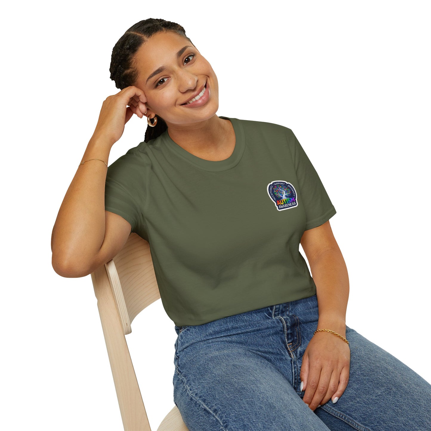 T-Shirt: "Autism Awareness" Rainbow Tree