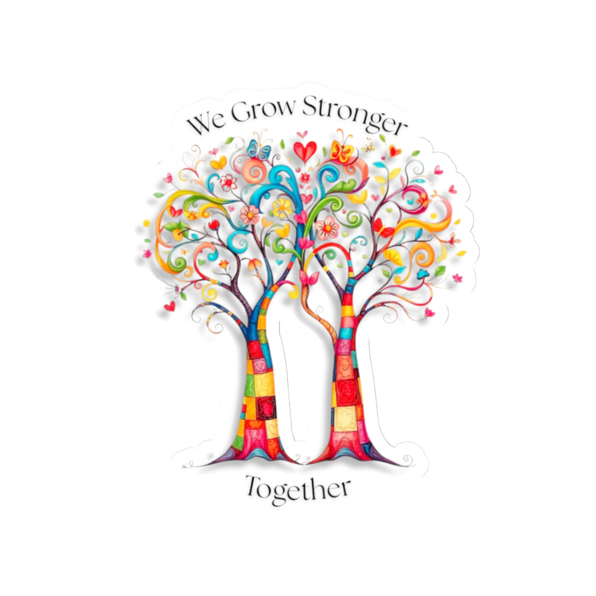 Kiss-Cut Sticker: Stronger Together Trees