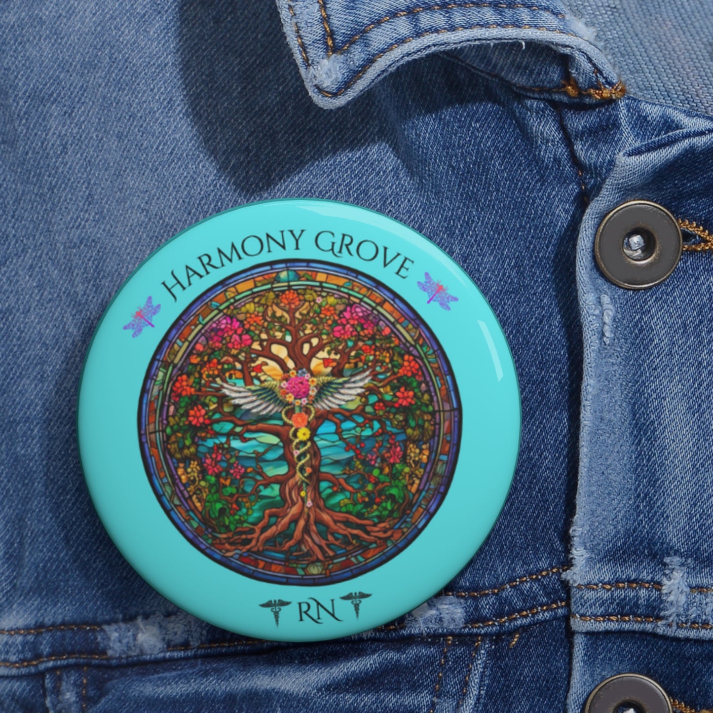 Harmony Grove Pin Buttons | Colorful Nature Design | Great for Gifts & Events
