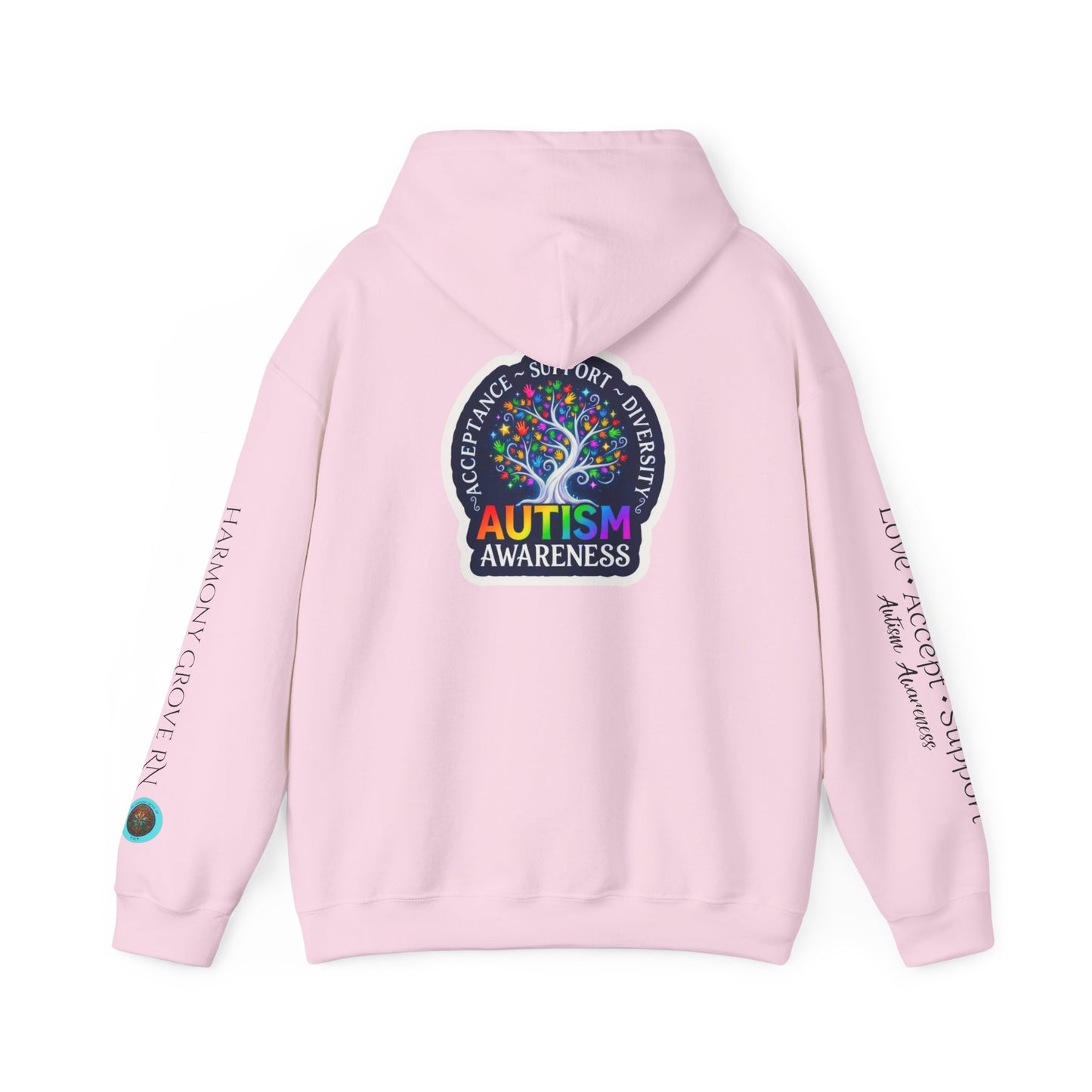 Pullover Hoodie: "Autism Awareness" Colorful Tree Compassion Design