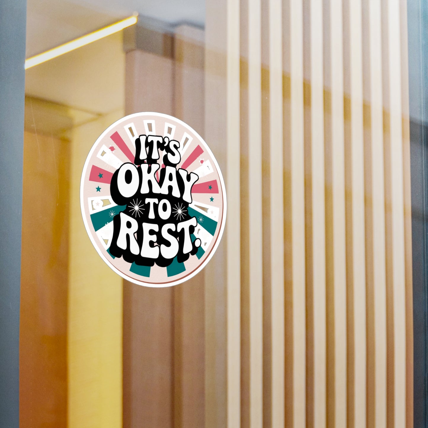 All-Weather Vinyl Decal: “It’s Okay to Rest” Retro Motivational