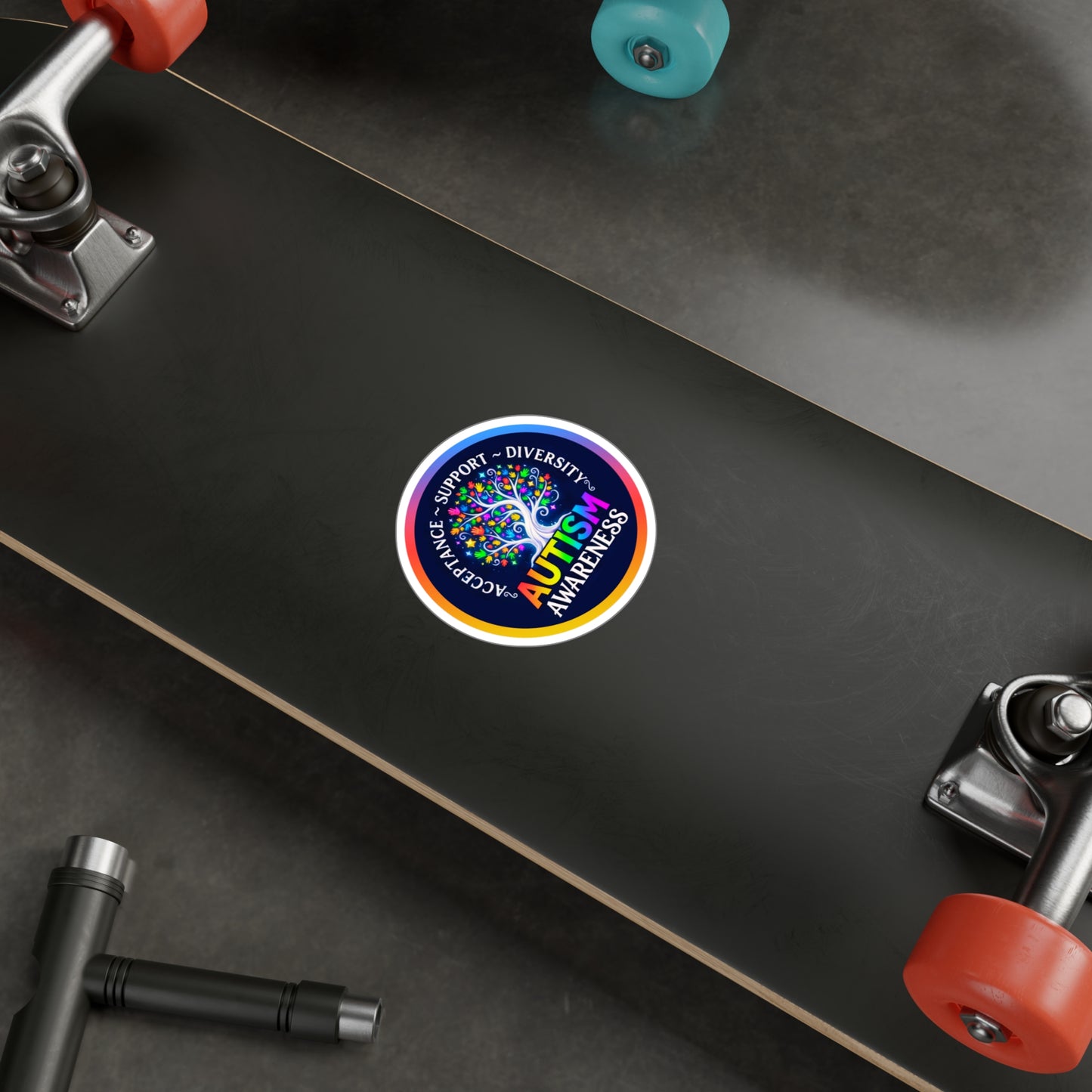All-Weather Vinyl Decal Autism Awareness: "Acceptance • Support • Diversity"