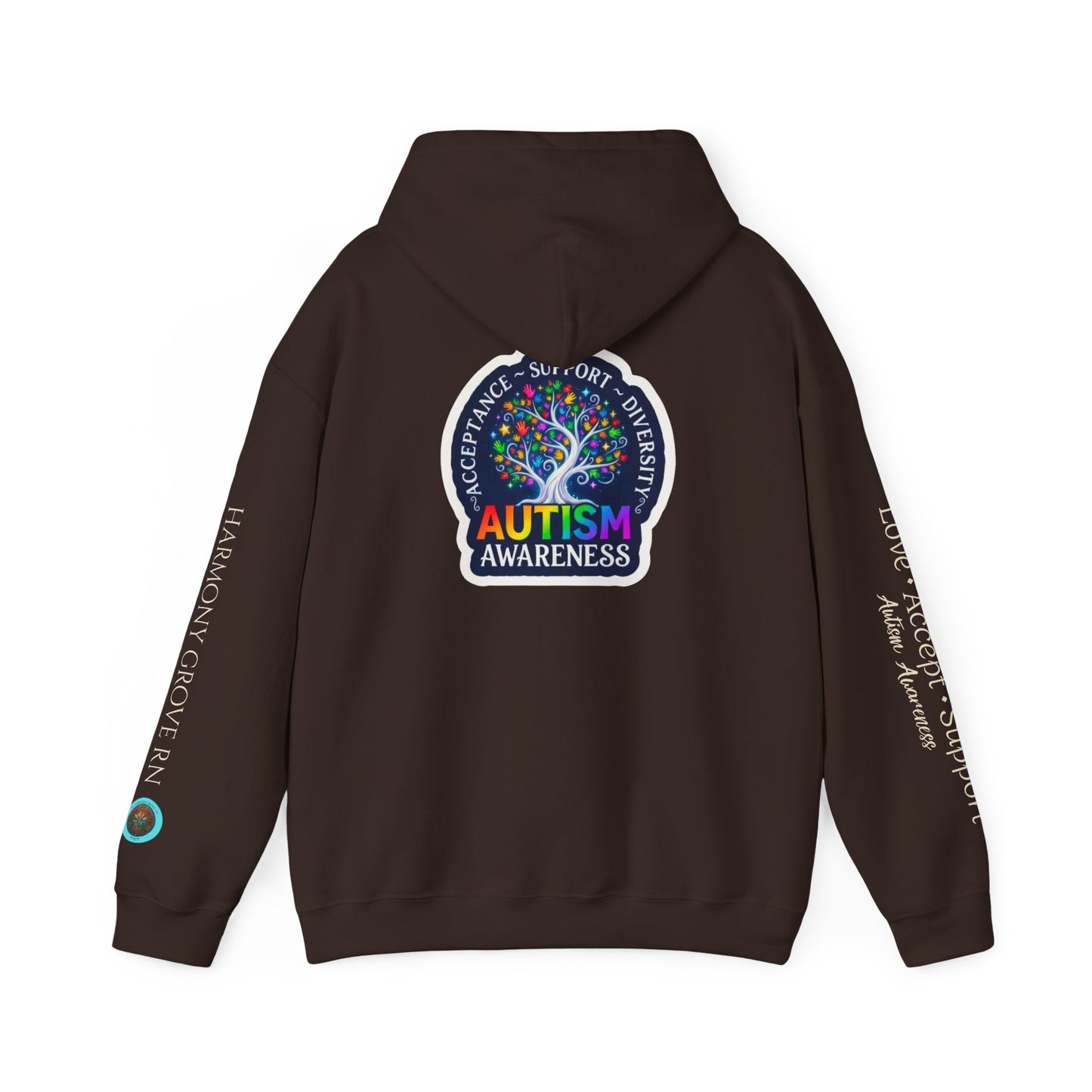 Pullover Hoodie: "Autism Awareness" Colorful Tree Compassion Design