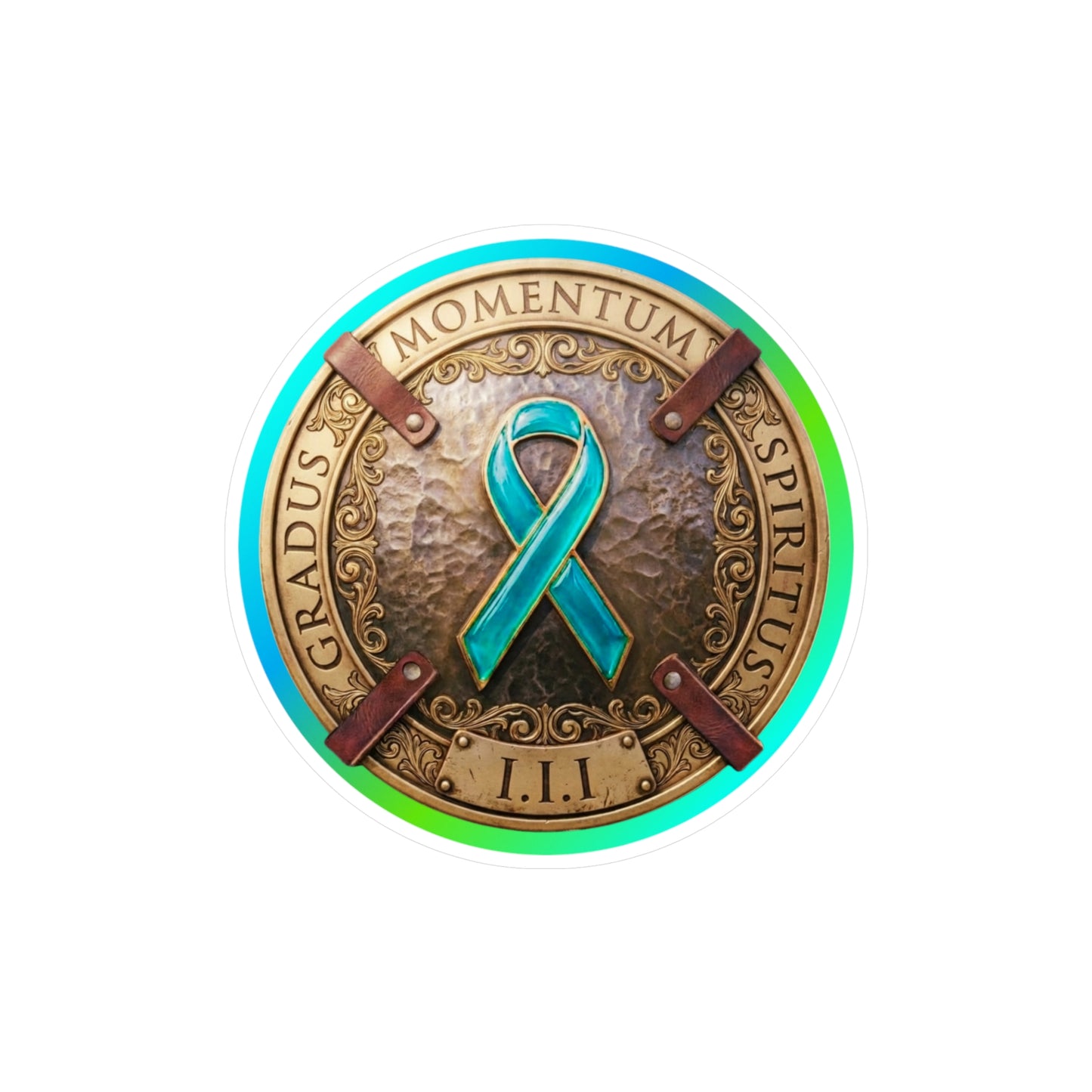 All-Weather Vinyl Decal: "1 Momentum, 1 Spiritus, 1 Gradus" PTSD Awareness