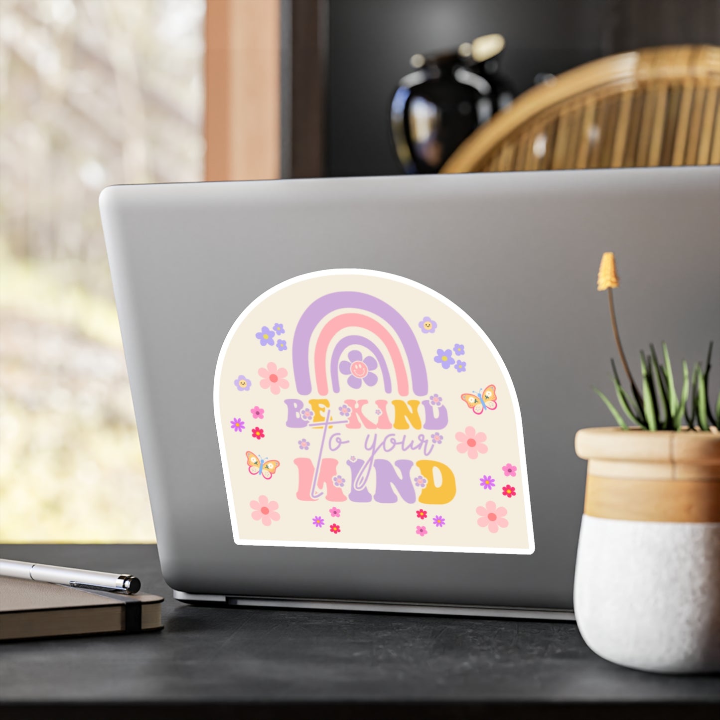 All-Weather Vinyl Decal: Be Kind To Your Mind Rainbow