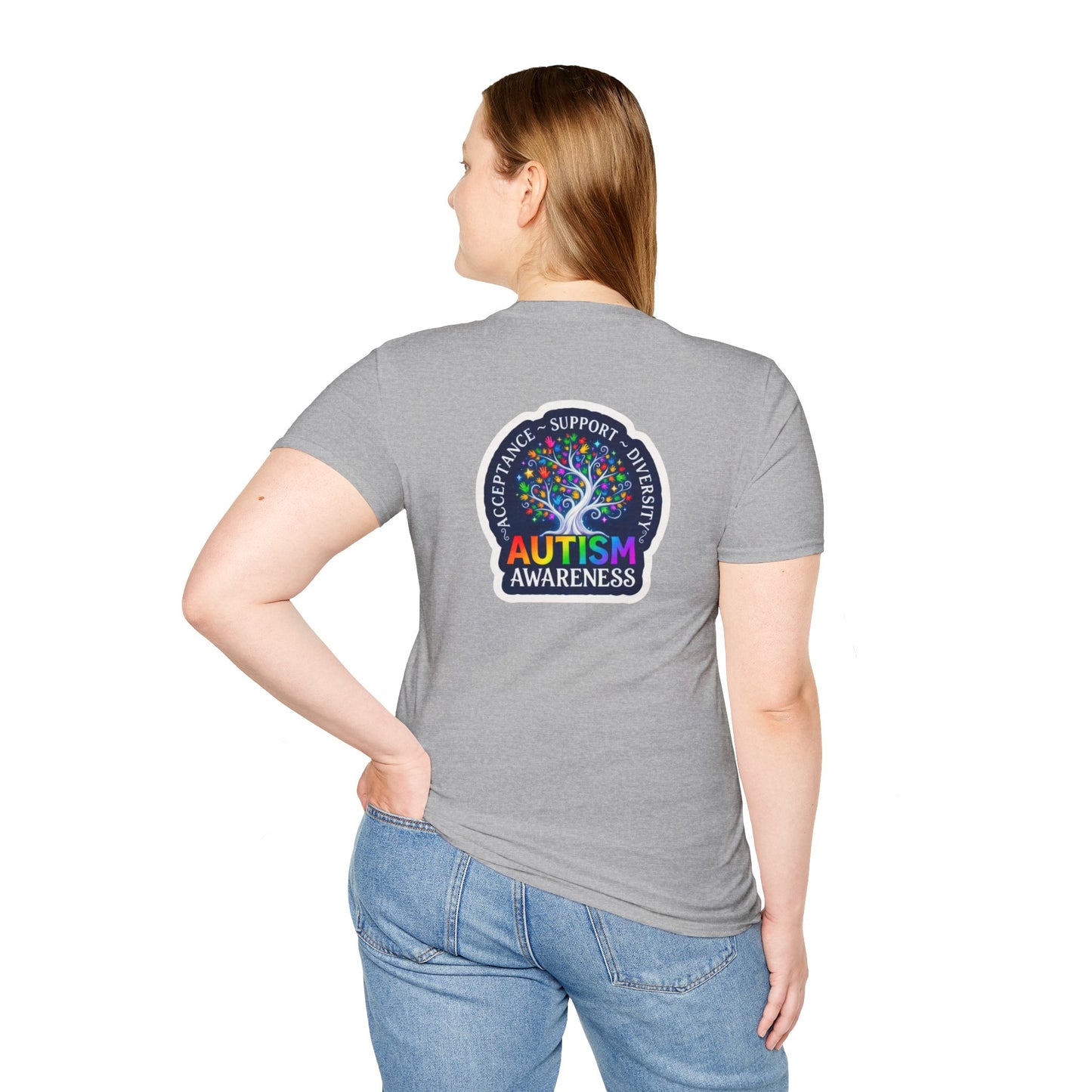 T-Shirt: "Autism Awareness" Rainbow Tree