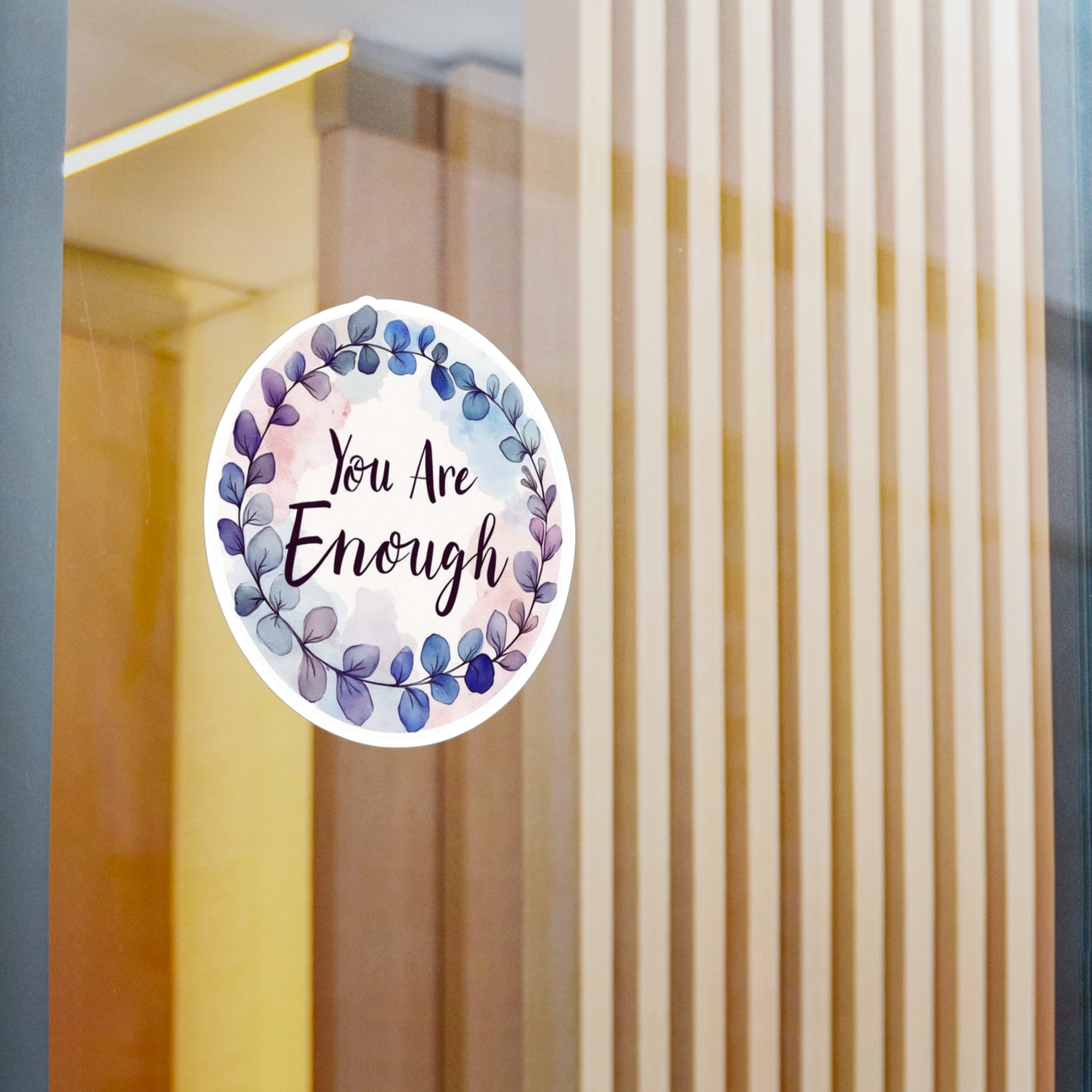 All-Weather Vinyl Decal: "You Are Enough" Watercolor Wreath