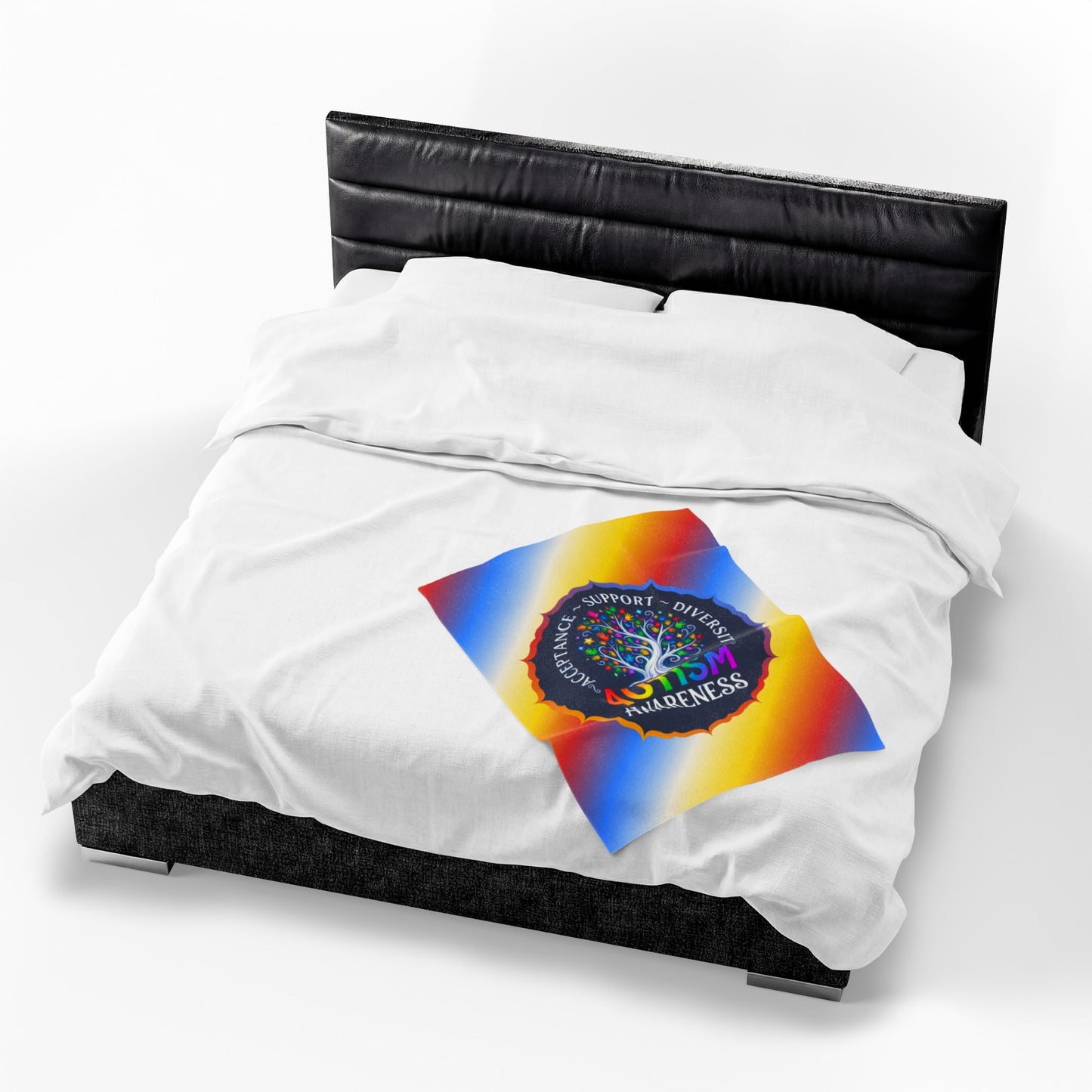 Velveteen Plush Blanket: "Acceptance • Support • Diversity" Autism Awareness