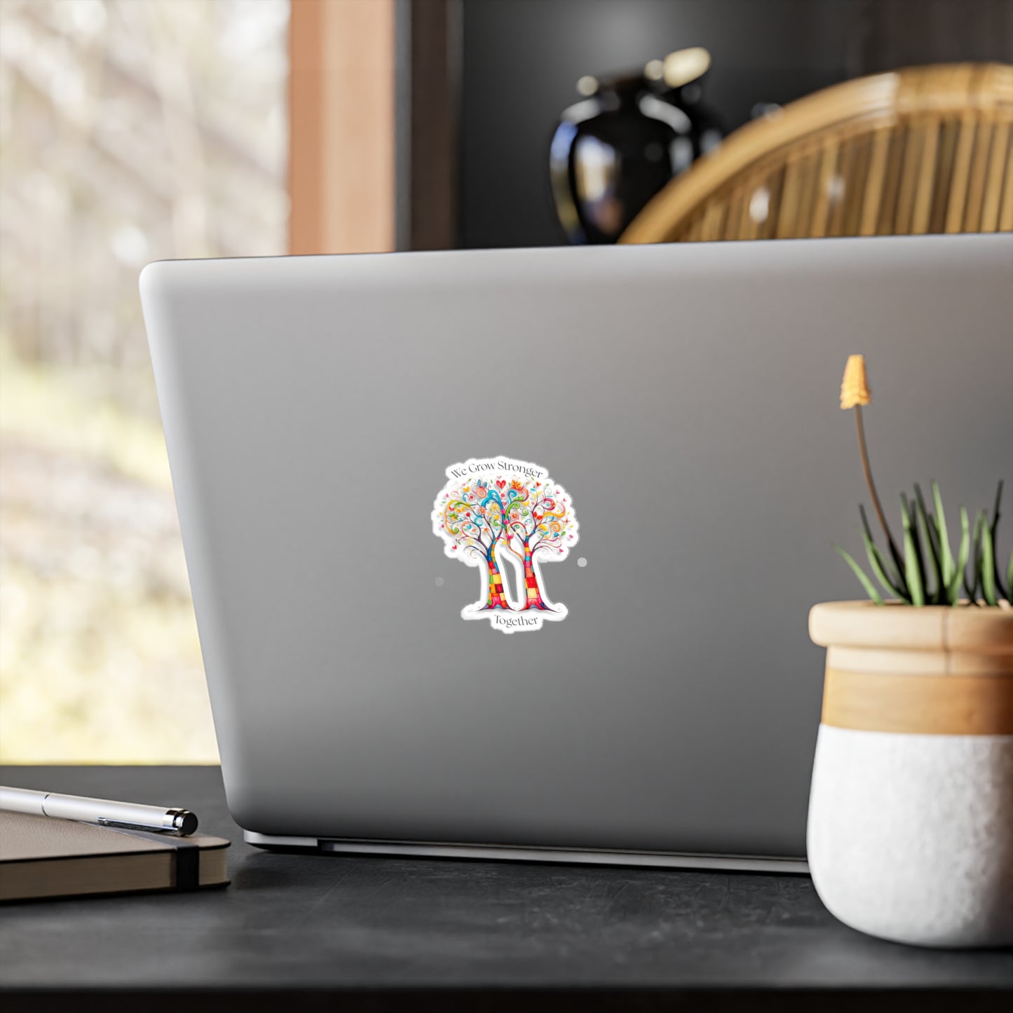All-Weather Vinyl Decal: "We Grow Stronger Together" Trees