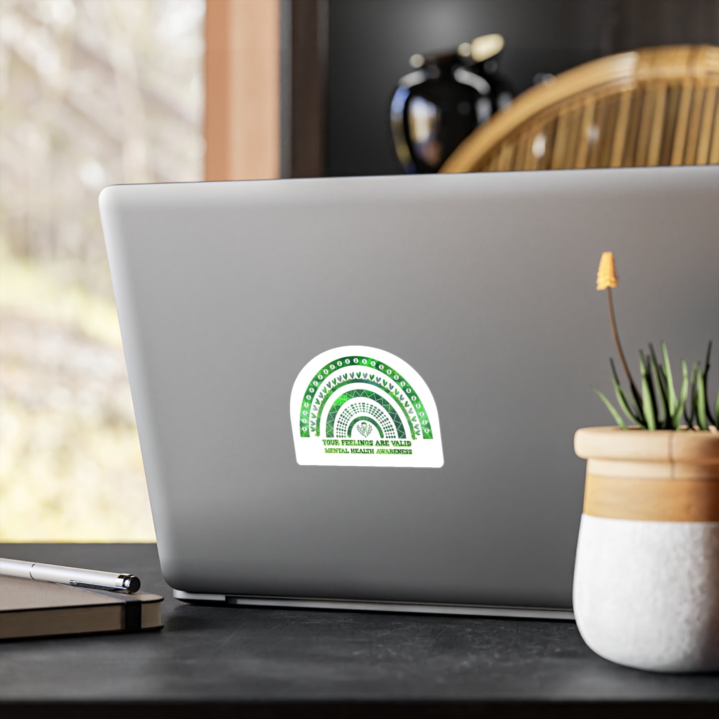 All-Weather Vinyl Decal: "Your Feelings Are Valid" Green Rainbow