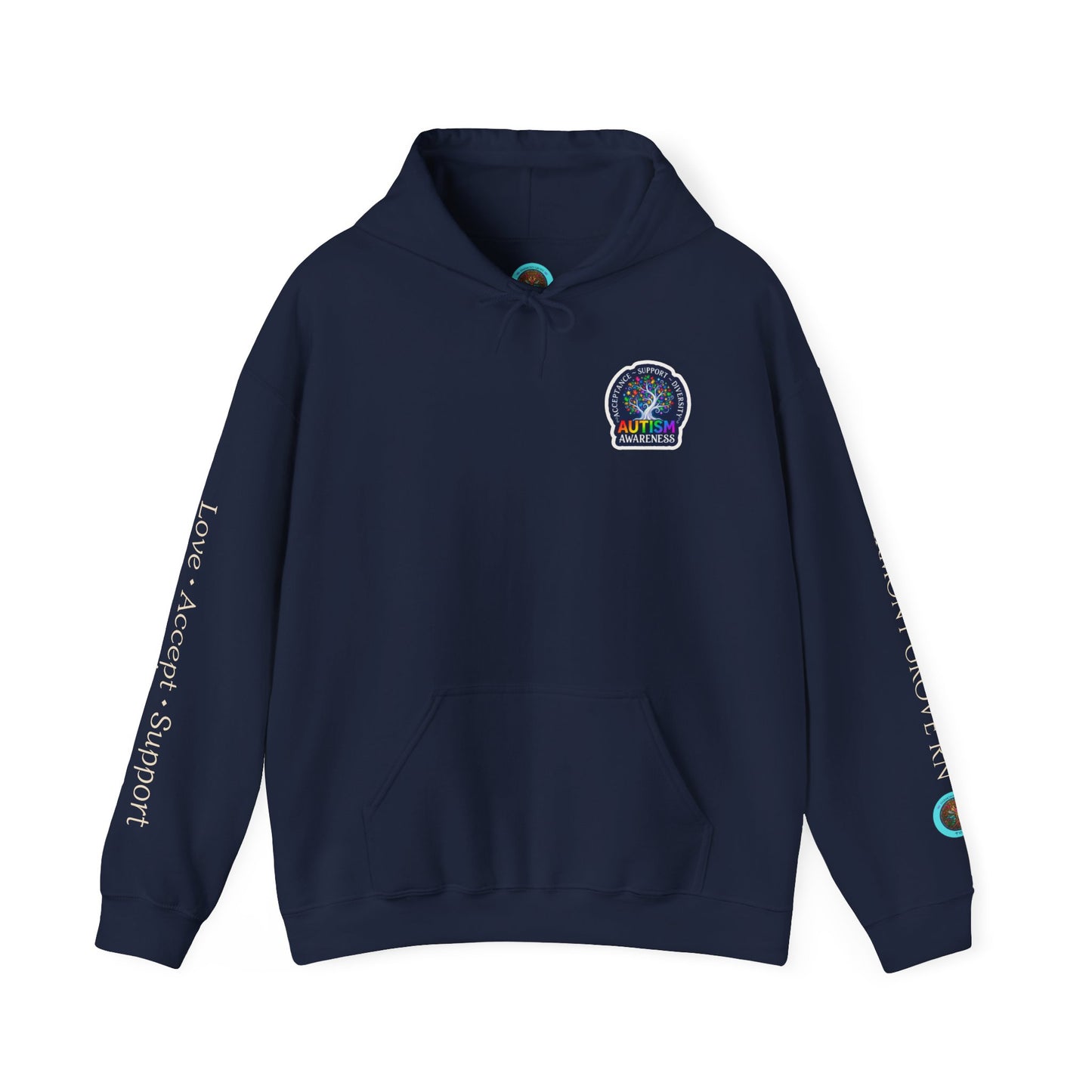 Pullover Hoodie: "Autism Awareness" Colorful Tree Compassion Design