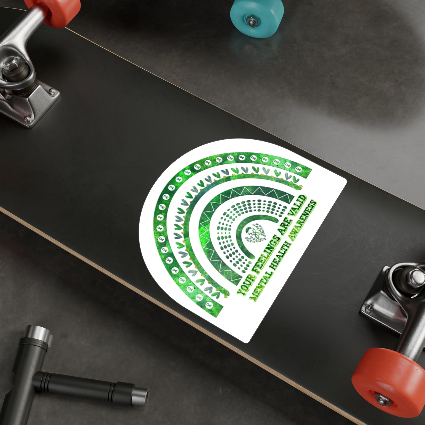 All-Weather Vinyl Decal: "Your Feelings Are Valid" Green Rainbow