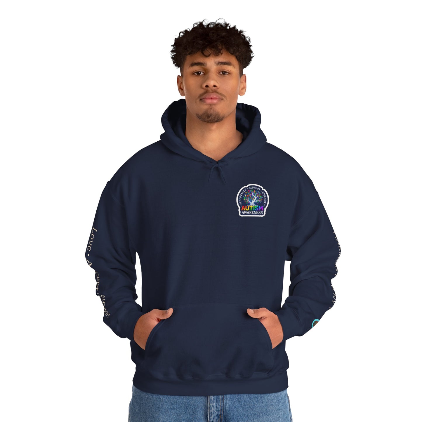 Pullover Hoodie: "Autism Awareness" Colorful Tree Compassion Design