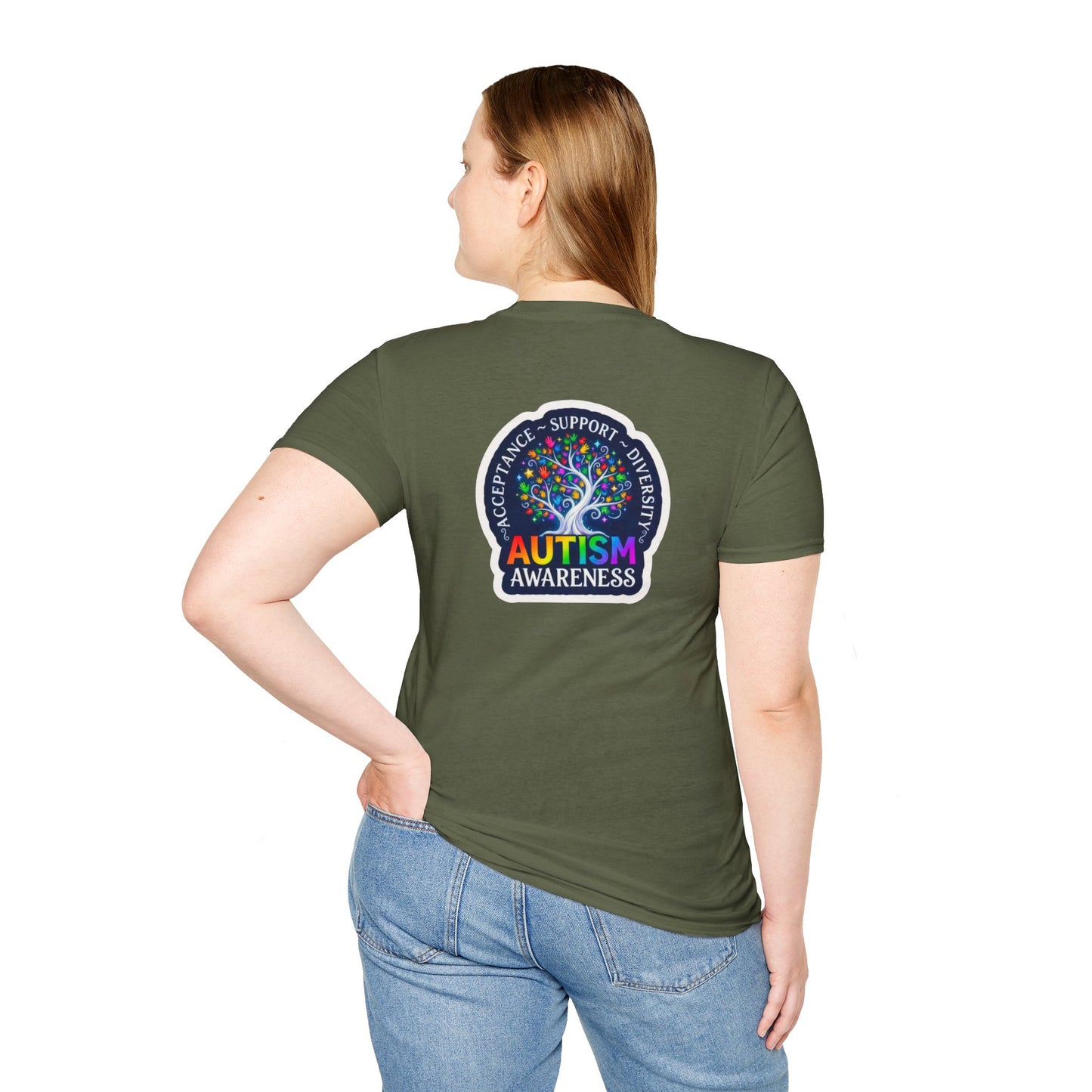 T-Shirt: "Autism Awareness" Rainbow Tree