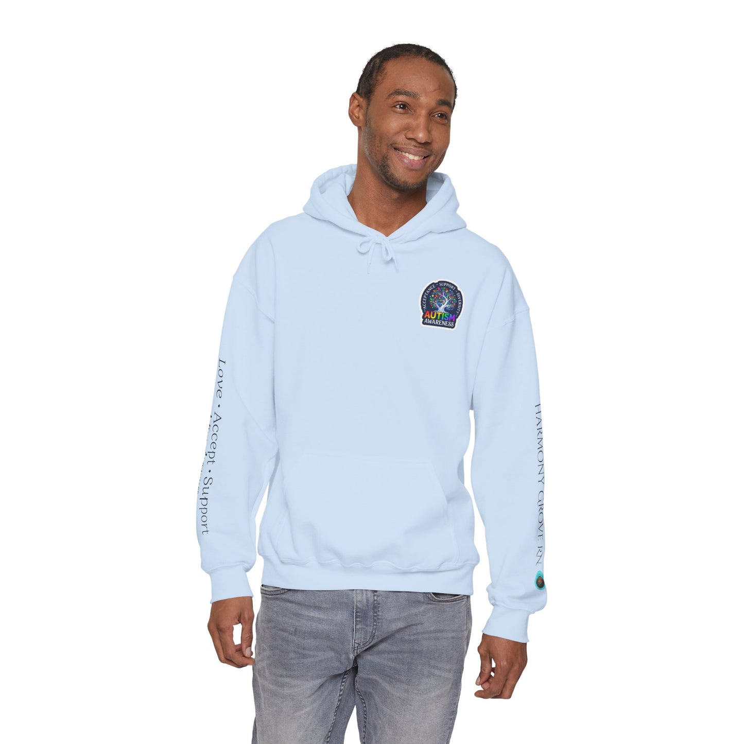 Pullover Hoodie: "Autism Awareness" Colorful Tree Compassion Design
